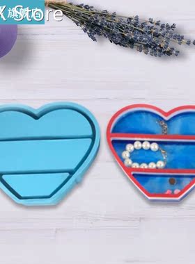 Love Heart Shaped Jewelry Organizer Epoxy Resin Mold Storage