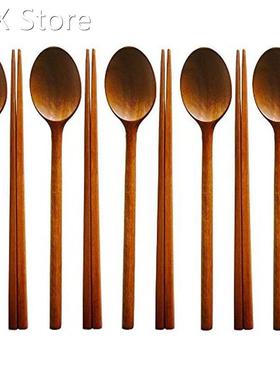 Handmade Jujube Tree Wooden Korean Dinnerware Combinations U