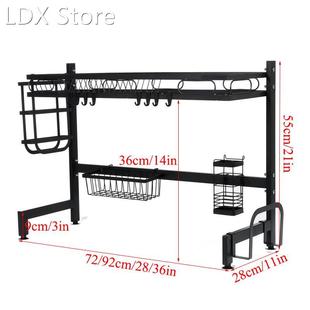 1/2Tier Multi-use Metal Dishes Rack Dual Sink Drain Rack Adj