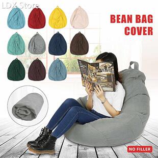70x70cm Lazy BeanBag Sofas Cover Chairs without Filler Linen