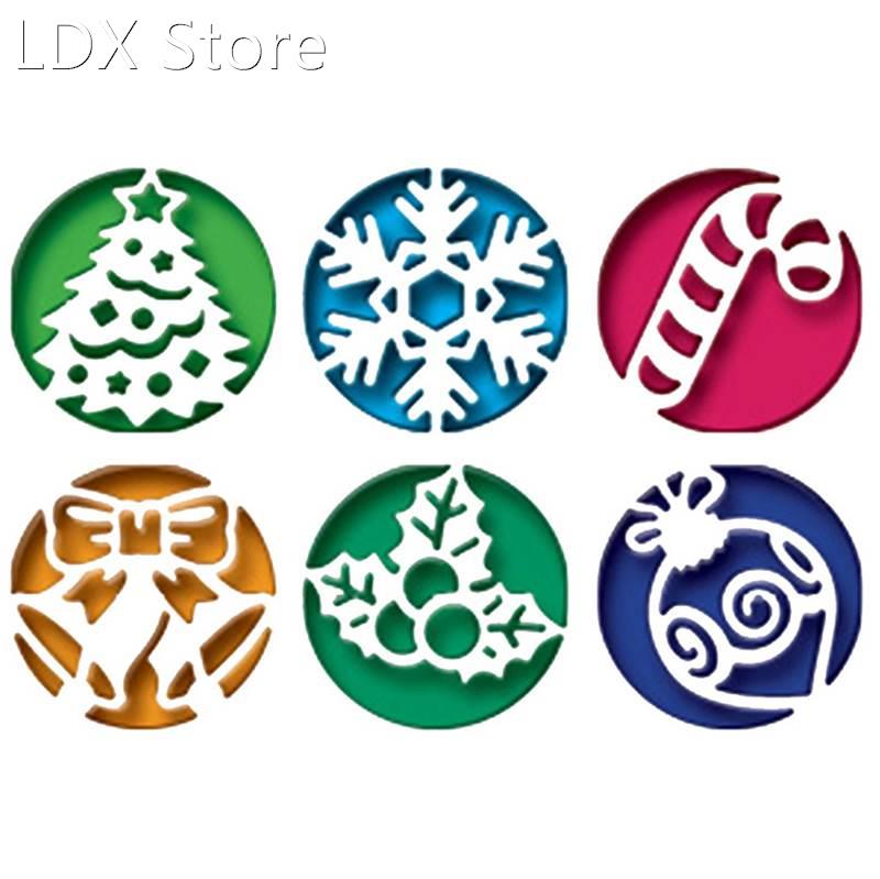 6Pcs Cut Die Christmas Circle Scrapbook Paper Craft Blade Pu