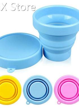 1PC Portable Silicone Retractable Folding Cup With Lid Teles