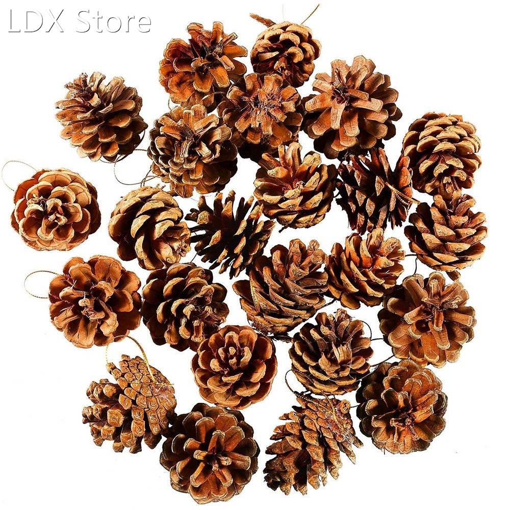 50pcs Christmas Pine Cones Bauble Xmas Tree Pendants Festiva