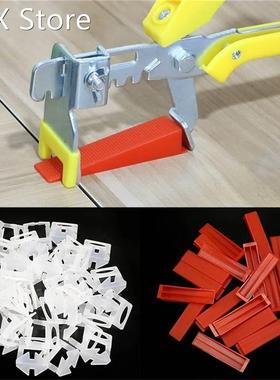 Tile Leveling System Attached To The Floor Brick Wall Surfac