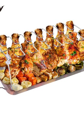 Vertical BBQ Grill Smoker Stand Barbecue Rack Chicken Roaste
