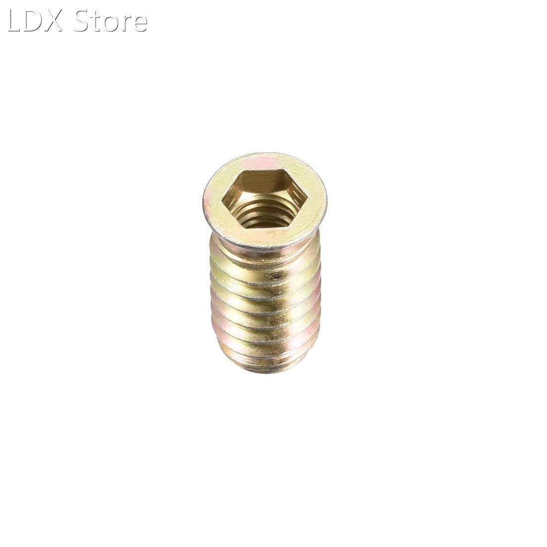 Wood Furniture M8x25mm Threaded Insert Nuts Interface Hex So