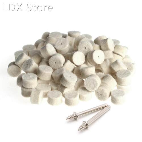 100Pcs Wool Felt Polishing Buffing Pad 13mm + 2 Shank 适用于