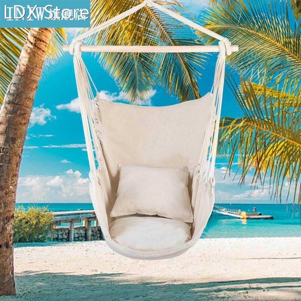 portable distinctive cotton canvas hanging rope chair with p