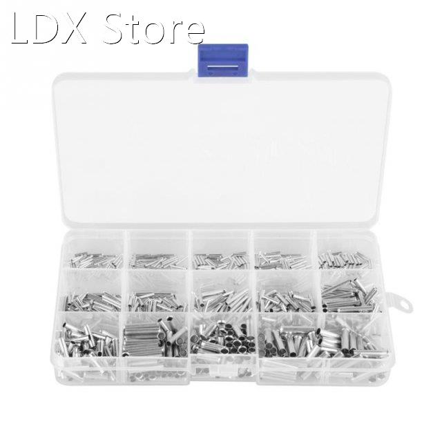 700Pcs 14 Values 10-22 AWG Non-insulated Ferrule Copper Term