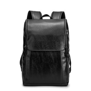 Men Pu Leather Waterproof Traveling Backpack Bag Organizer