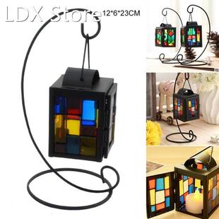 Hanging Retro Vintage Lamp Lantern Iron Wrought Candlestick