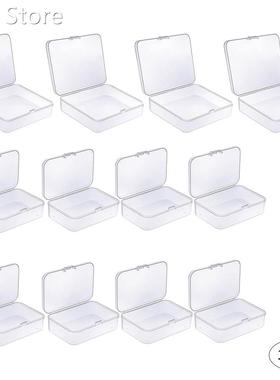 12PCS Plastic Boxes Clear Organizer Mixed Sizes Rectangular