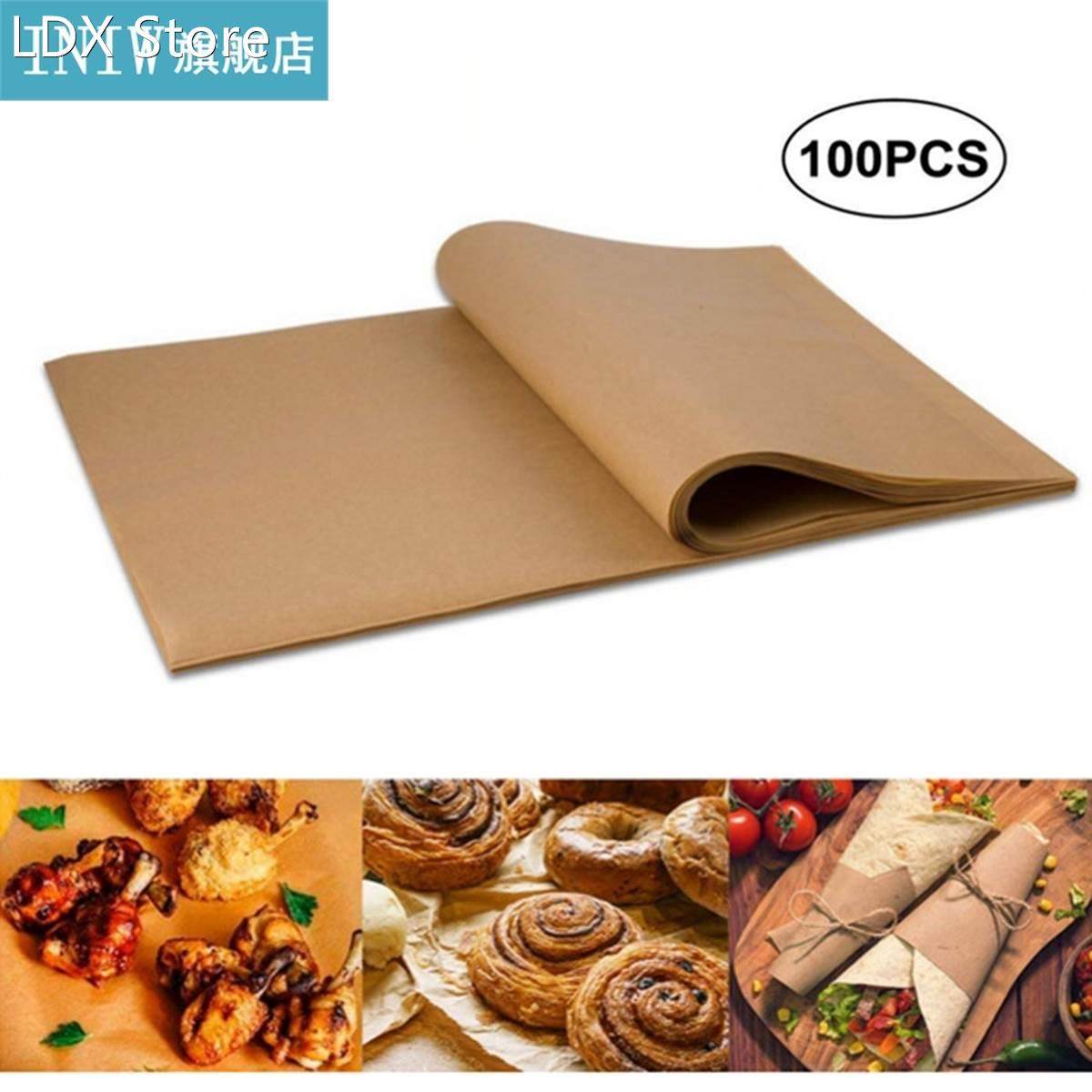 100pcs baking paper precut non-stick unbleached parchment pa