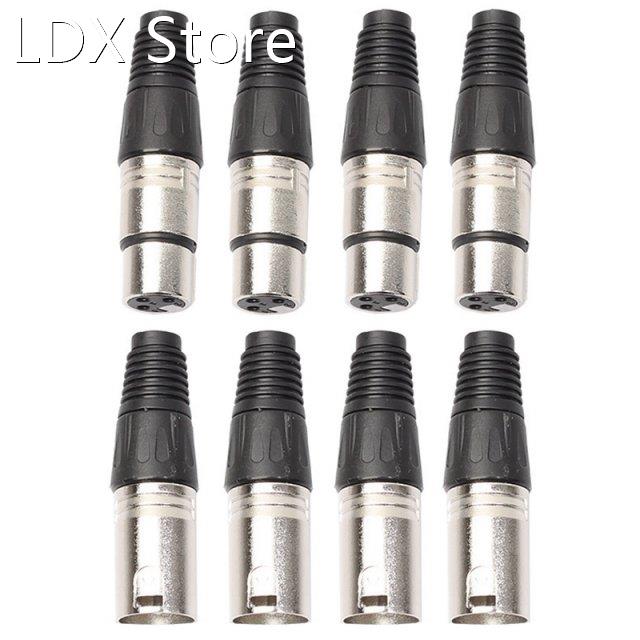 8Pcs 4 Male 4 Female XLR 3Pin Plug Microphone Audio Cable Wi