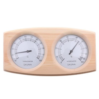 80% Hot Sale Sauna Room Water Vapor Wooden Thermometer Hygro