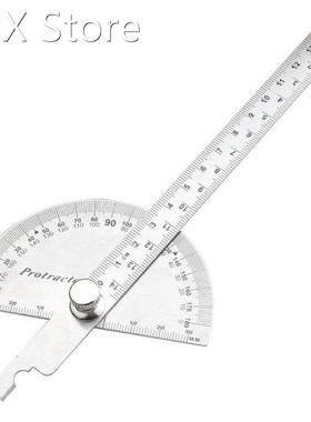 Stainless Steel Round Head Angle Ruler 180 Measure Protracto