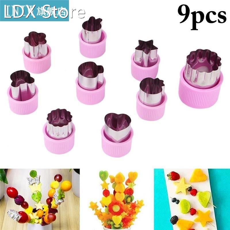 9pcs Fruit Cutter Shape Set Creative Cookie Cutter Shape Veg