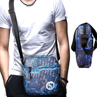 Men Fashion Messenger Bag Luminous Waterproof Casual male S