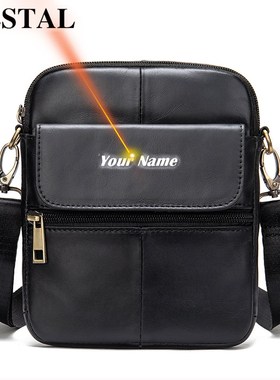 WESTAL genuine leather men's shoulder bag male small phone