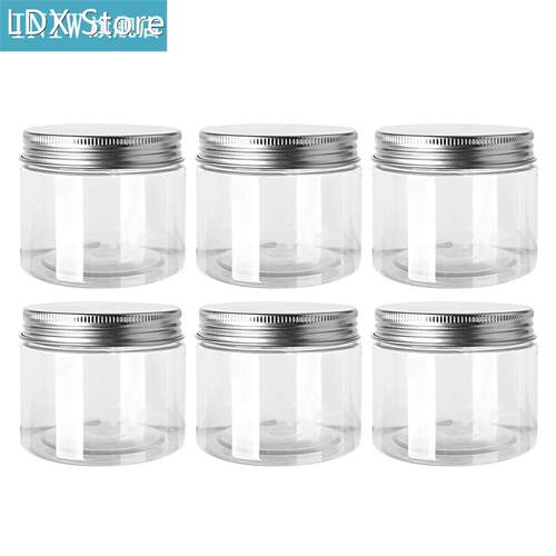 10Pcs 30-500ml Clear Aluminum Lid Round Wide Mouth PET Plast