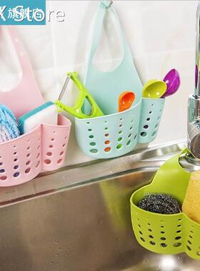 Kitchen Rack Faucet Hanging Sponge Drain Basket Adjustable S