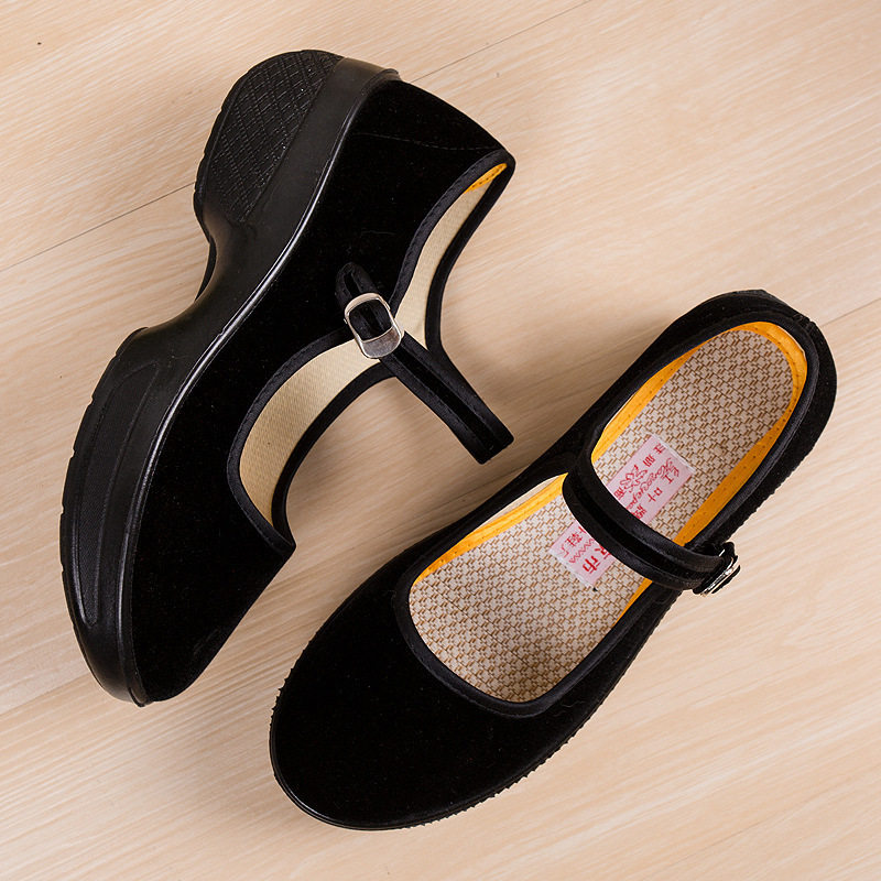 老北京布鞋女软底舞蹈鞋中跟黑色工作鞋酒店防滑厚底广场舞跳舞鞋,运动/瑜伽/健身/球迷用品,广场舞鞋,淘宝优惠券,粉丝福利购,淘宝优惠卷