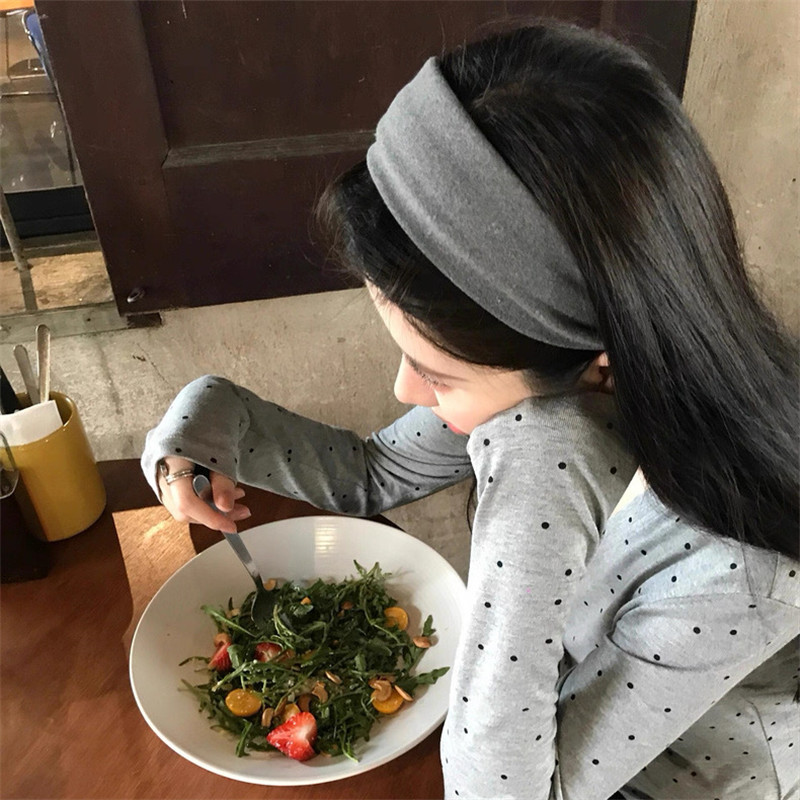 法式宽边发箍女2025新款秋冬高颅顶高级感灰色短发头箍宽发带头饰