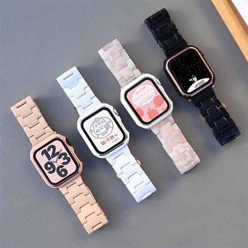 圣铂适用applewatch9苹果s8手表表带iwatch8树脂表带新款40mm41创