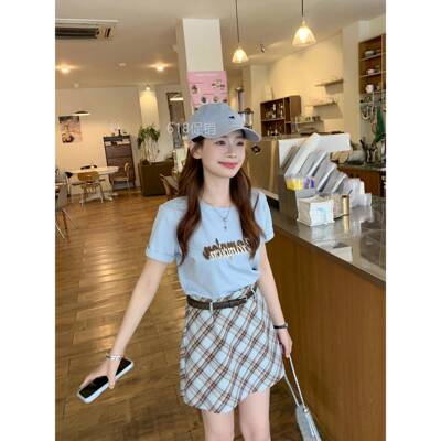 切糕自制小个子春季短裙女独特漂亮裙子新款夏季气质格子半身裙