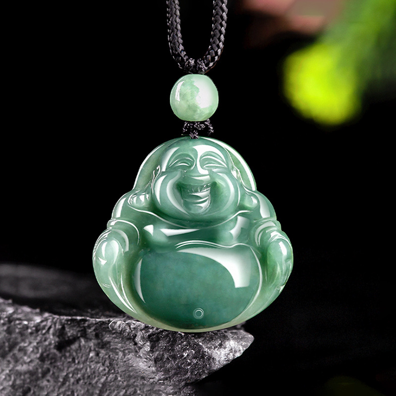 翠莹福天然翡翠油青佛公