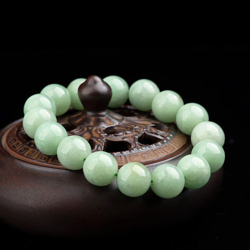 天然翡翠A货翡翠果绿圆珠手串