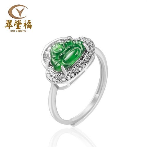 翠莹福佛公戒指S925银镶