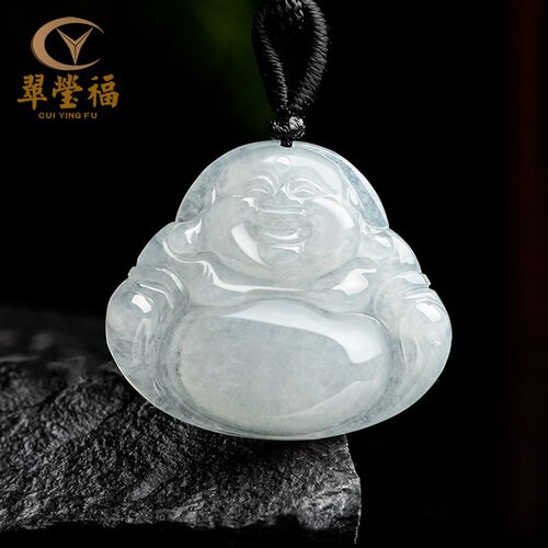 翠莹福缅甸翡翠佛公吊坠