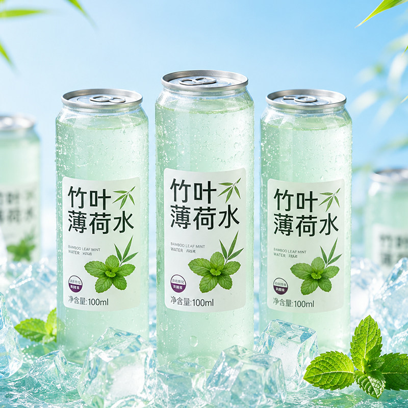 农科院推荐天然竹叶薄荷水正品官方旗舰店苏打矿泉水饮料整箱无添