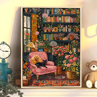 马蒂斯数字油画diy填充手工绘画涂鸦猫咪丙烯油彩画大幅客厅挂画