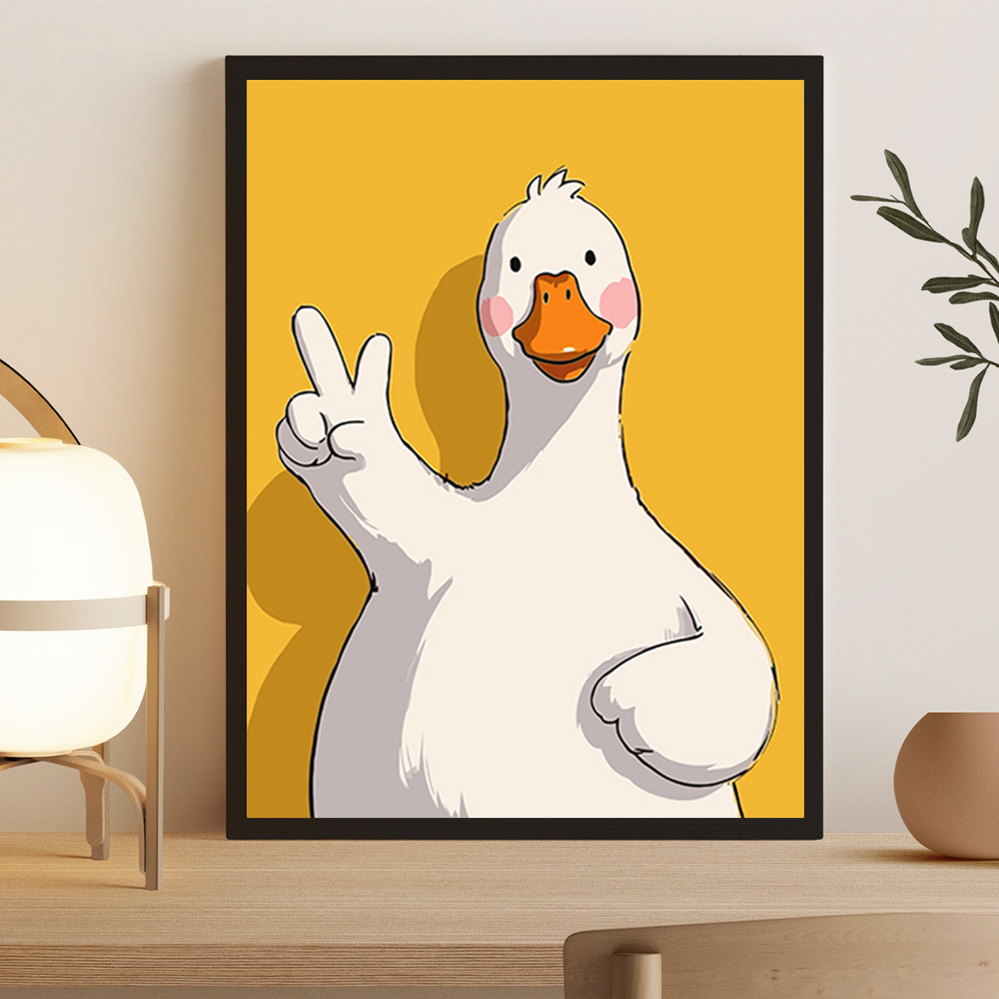 快乐鸭数字油画diy填充填色卡通动漫可爱儿童涂色丙烯画油彩涂鸦