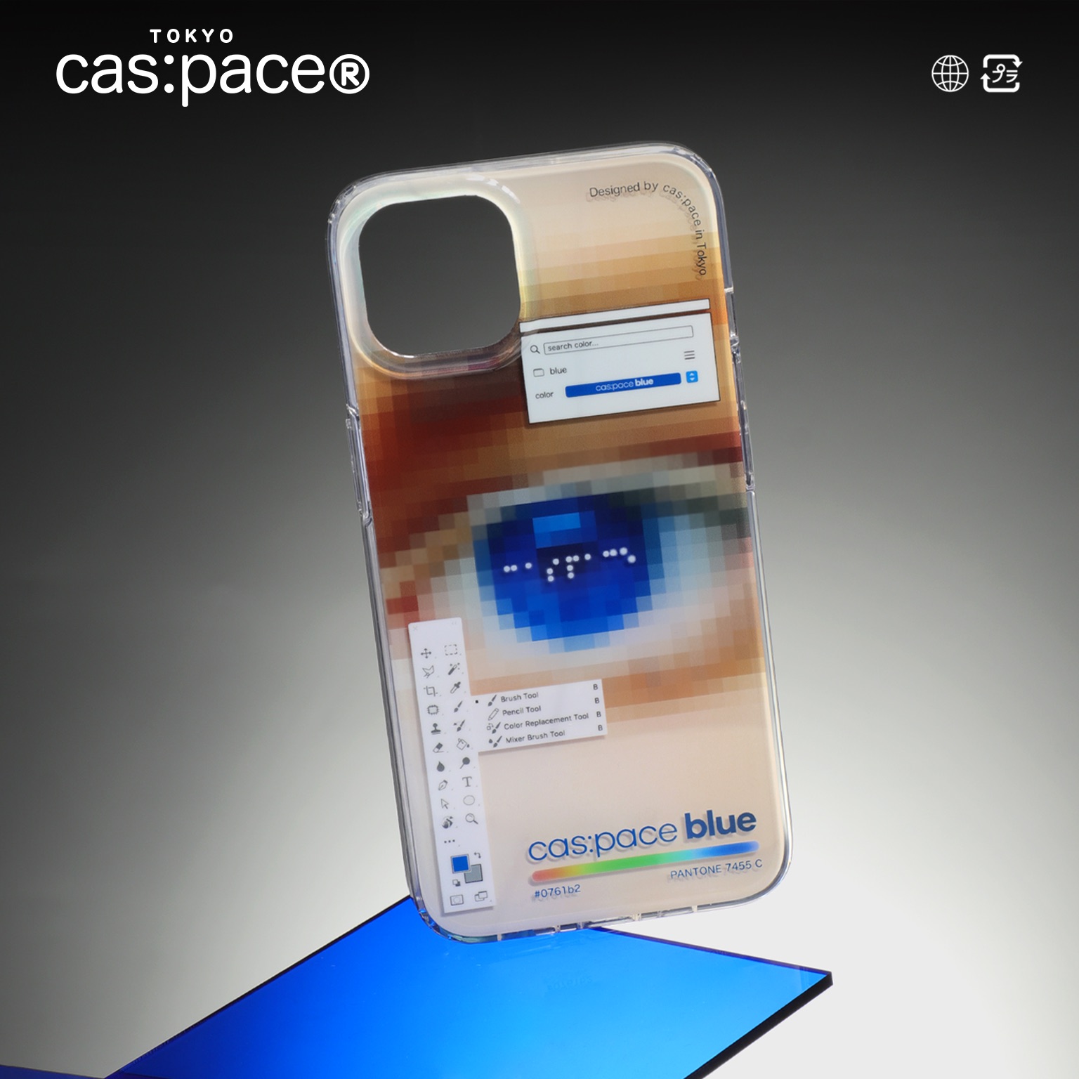 壳空间原创蓝色眼睛双层图案适用苹果16iPhone15promax手机壳新款14小众13防摔全包软壳男女高级感潮个性时尚