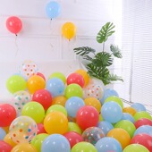 儿童生日派对装 饰彩色波点气球幼儿园学校开学季 活动教室氛围布置