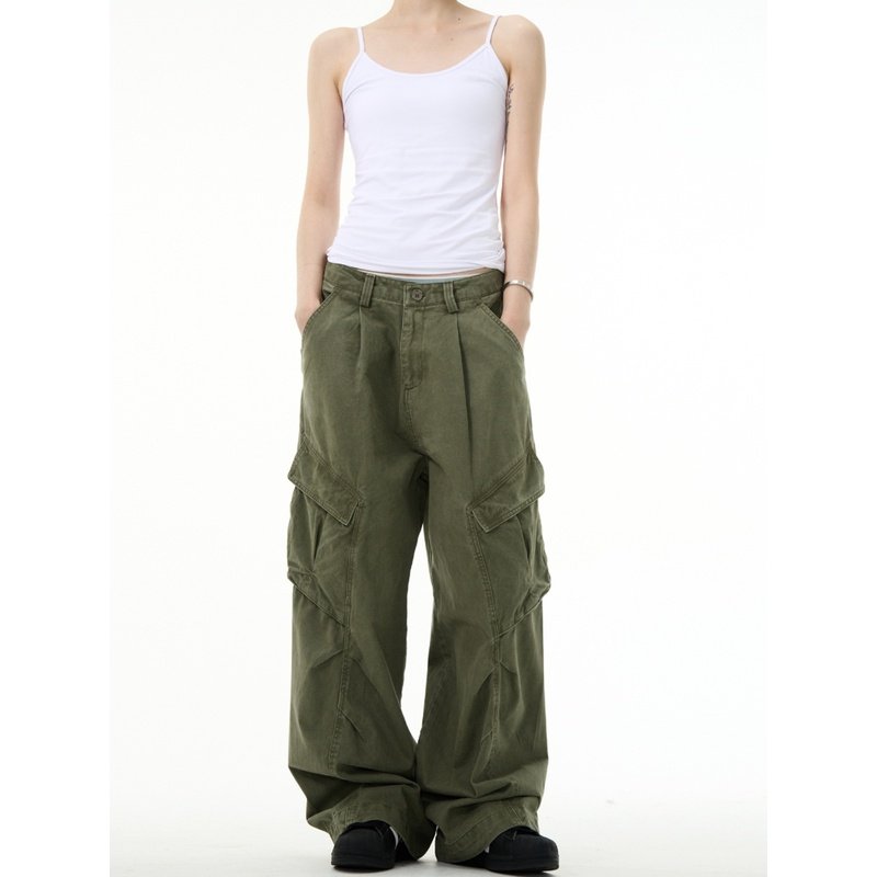 MADWITCH美式复古解构设计感工装裤男女宽松休闲褶皱直筒垂感裤子,男装,休闲裤,淘宝优惠券,粉丝福利购,淘宝优惠卷