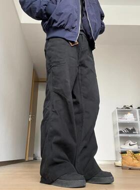 22TREE美式复古休闲直筒裤子男小众春秋cleanfit潮流百搭宽松长裤