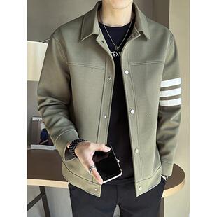 外套男春秋款大码男装2026新款翻领痞帅潮流高级感衣服春装夹克男