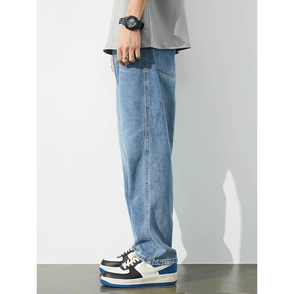 浅色牛仔裤男宽松直筒2026秋季新款男款浅蓝薄款长裤男士休闲裤子