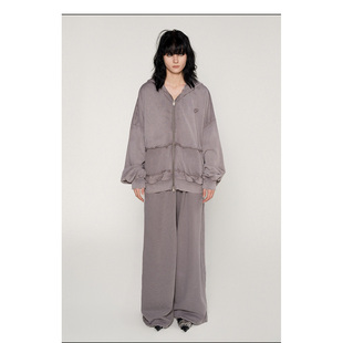 SENSEAWEEK26春季新品复古做旧宽松外套洗褪松弛感刺绣卫衣开衫