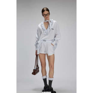 【LACERTA/莱瑟塔】2025秋季新品休闲裤细格纹解构口袋A型短裤