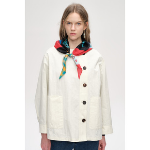 【新品】SHORT SENTENCE短句26春设计师款丝巾领大口袋短风衣