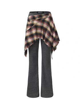 ARTE PURA25秋冬胶囊新款复古做旧层次感假两件微喇叭休闲卫裤女