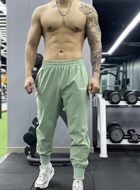 运动裤潮牌男健身超轻松紧长裤夏季薄款宽松速干束脚跑步训练卫裤