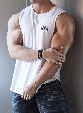 夏季健身弹力速干背心潮男ins兄弟篮球跑步训练无袖t恤运动坎肩