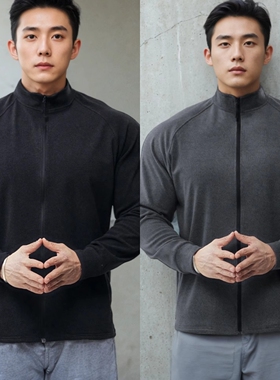 秋冬重磅280克双面德保暖修身健身拉链休闲百搭运动长袖