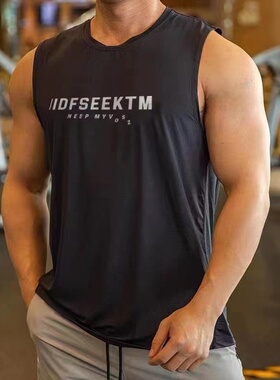 夏季潮牌健身运动背心ins新款训练跑步速干透气排汗无袖显身材t恤